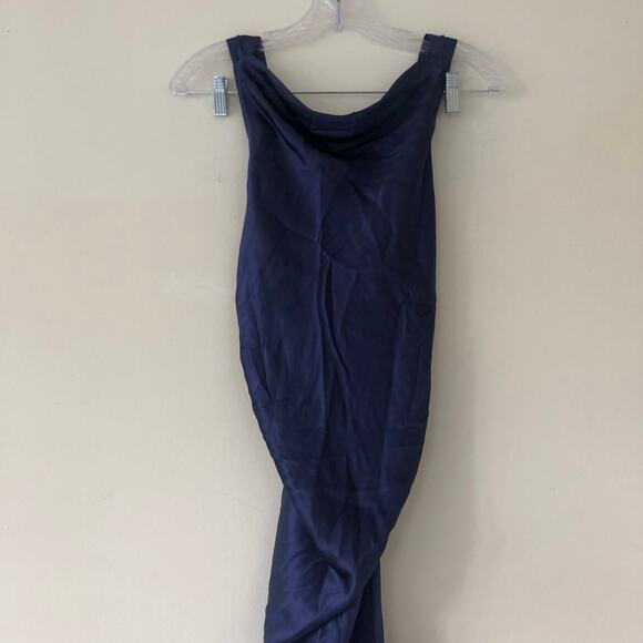 Reformation Womens Casette Silk  Dress Blue Iris Size 12 NWT - Picture 5 of 7